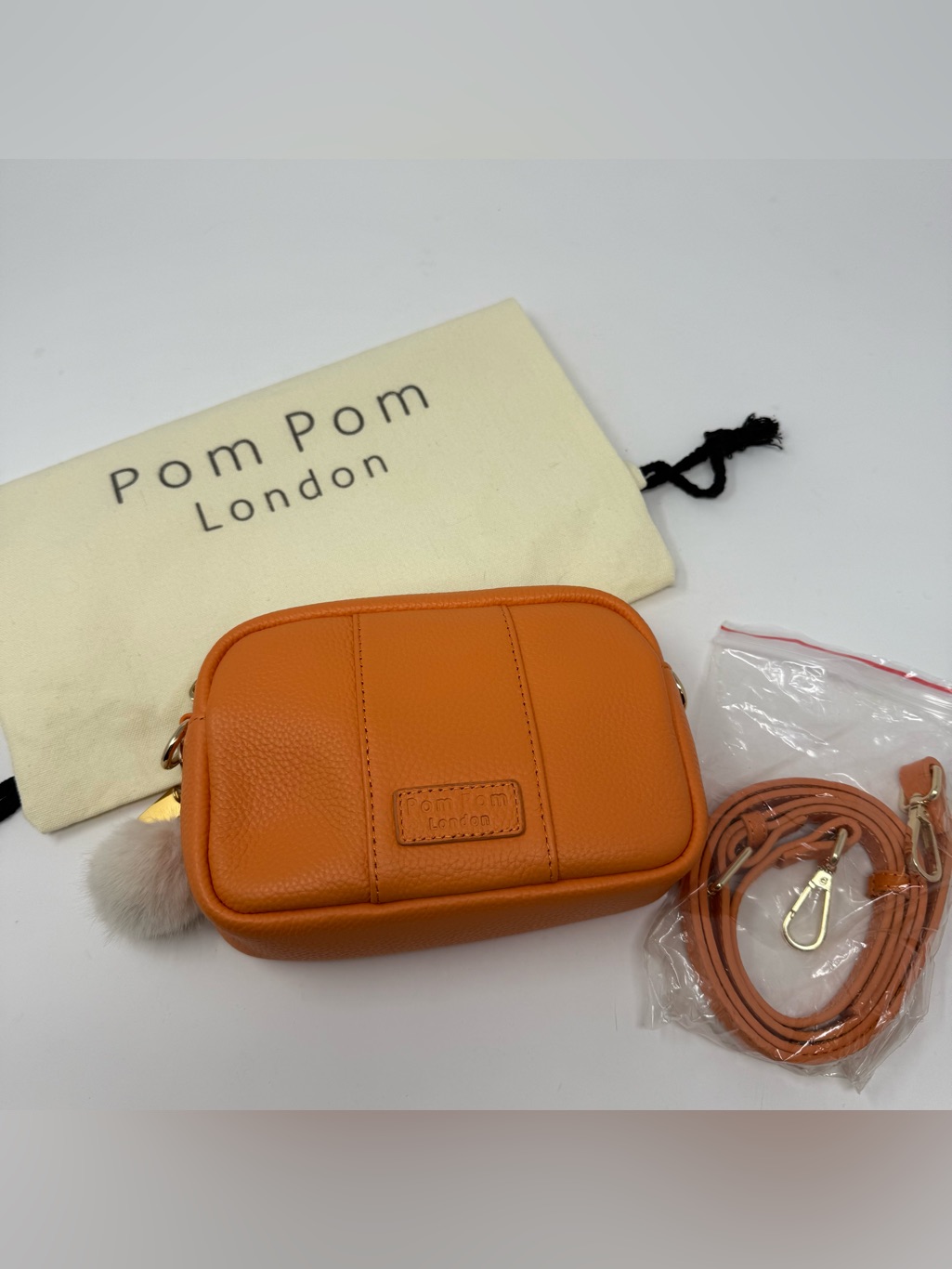 Pom Pom London Nwot City Mini Crossbody Bag Mango Tango